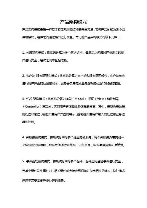 产品架构模式