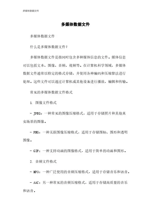 多媒体数据文件