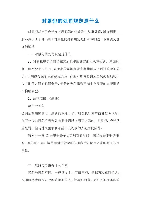 对累犯的处罚规定是什么