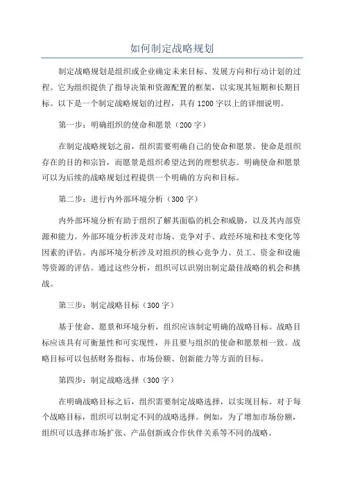 如何制定战略规划