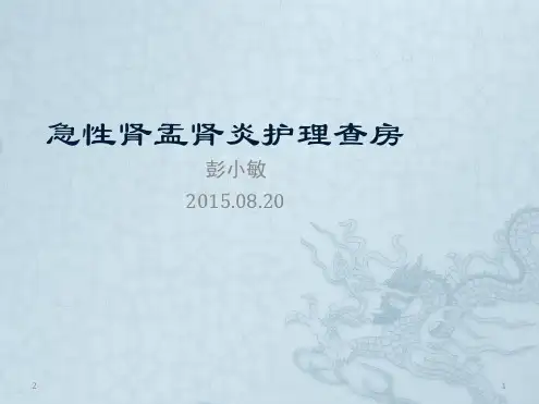 急性肾盂肾炎护理查房参考幻灯片