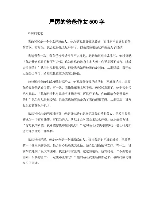 严厉的爸爸作文500字
