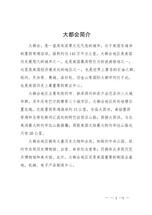 大都会简介