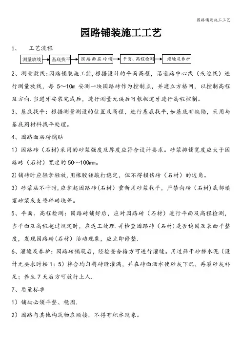 园路铺装施工工艺
