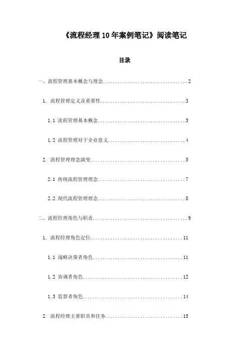 《流程经理10年案例笔记》随笔