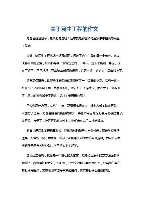 关于民生工程的作文