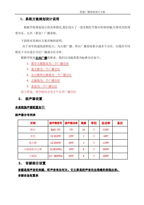 湖山智能广播系统设计说明