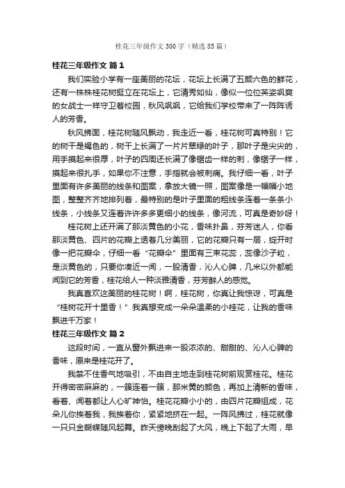 桂花三年级作文300字（精选85篇）