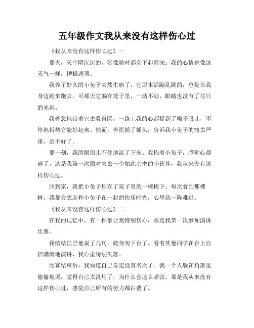 五年级作文我从来没有这样伤心过