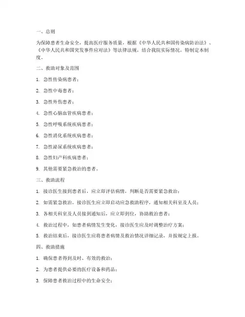 医院疾病应急救助管理制度
