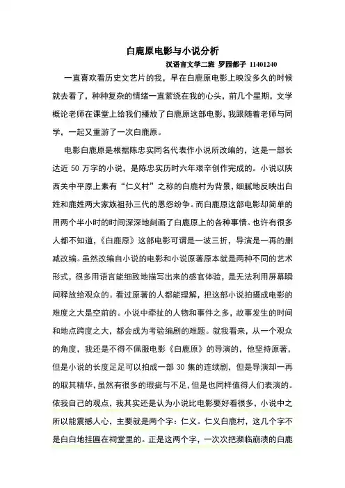 白鹿原电影与小说分析