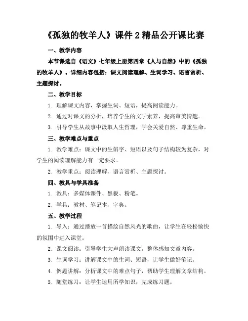 《孤独的牧羊人》课件2精品公开课比赛
