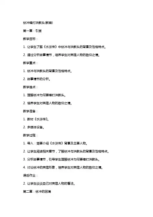 林冲棒打洪教头(教案)
