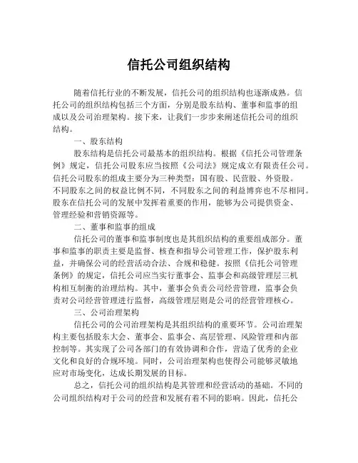 信托公司组织结构