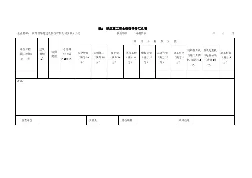 建筑施工安全检查标准JGJ59-2011(最新表格)