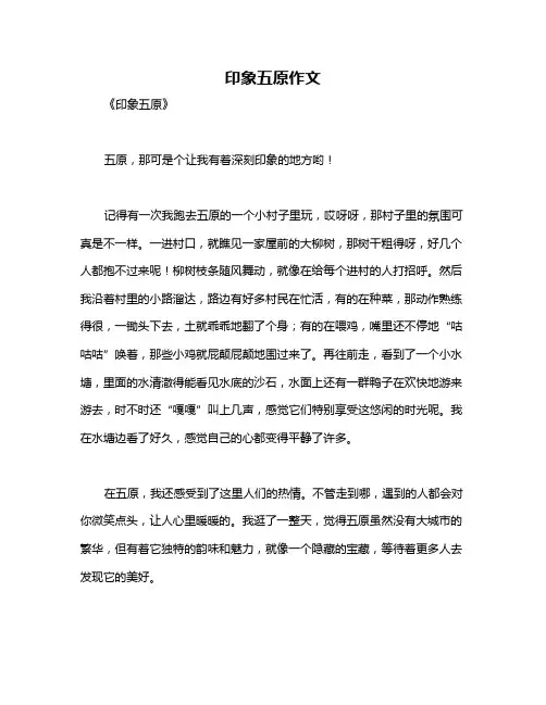 印象五原作文