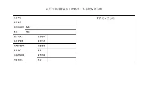 维权信息告示牌