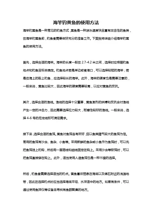 海竿钓黄鱼的使用方法