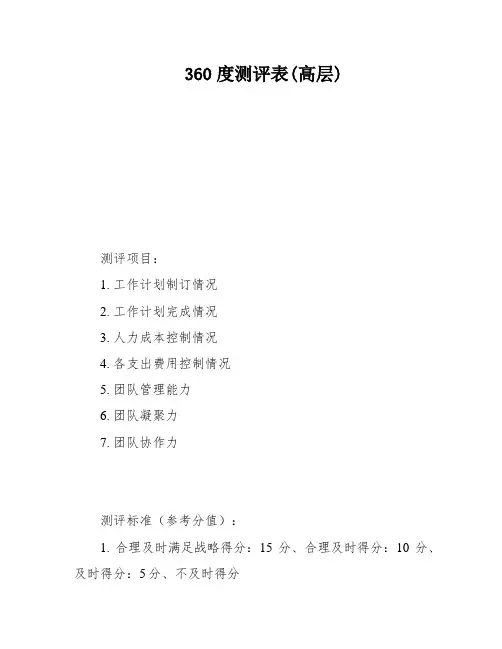 360度测评表(高层)