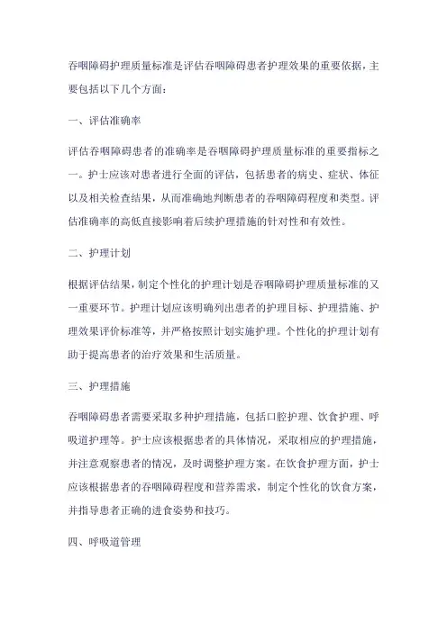 吞咽障碍护理质量标准