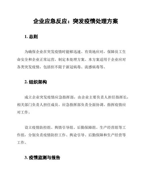 企业应急反应：突发疫情处理方案