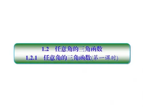 高中数学第一章三角函数1.2任意的三角函数1.2.1任意角的三角函数(第1课时)习题课件新人教A必修4