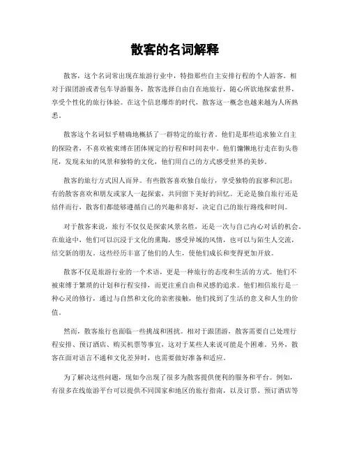 散客的名词解释