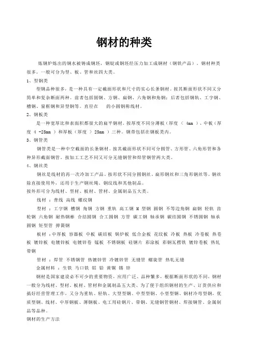 钢材种类介绍