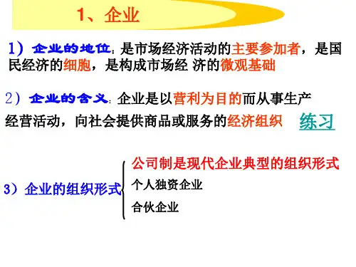 高一政治公司的经营(PPT)5-4