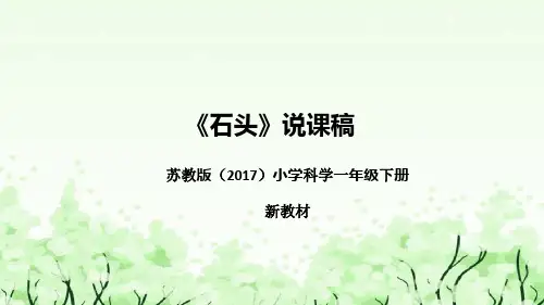 苏教版(2017)小学科学一年下册《石头》说课(附反思、板书)课件