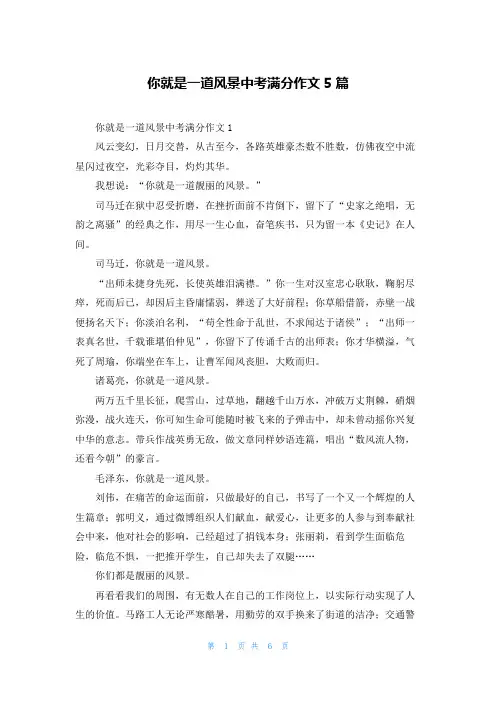 你就是一道风景中考满分作文5篇