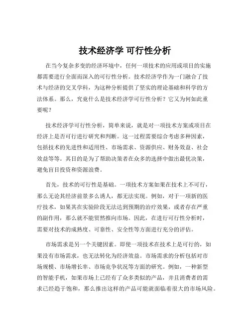 技术经济学 可行性分析