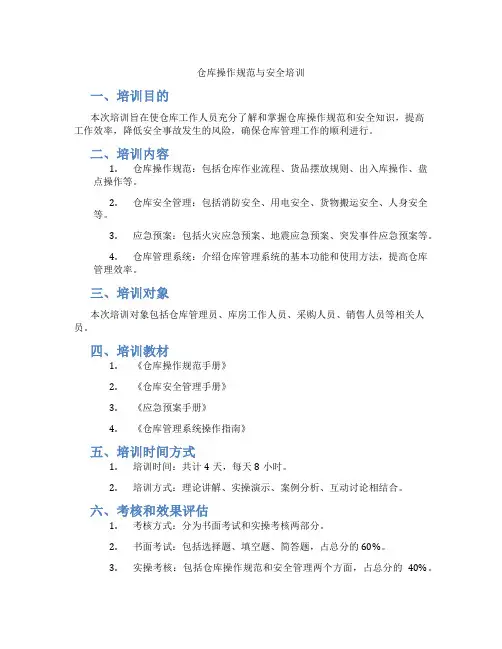 仓库操作规范与安全培训