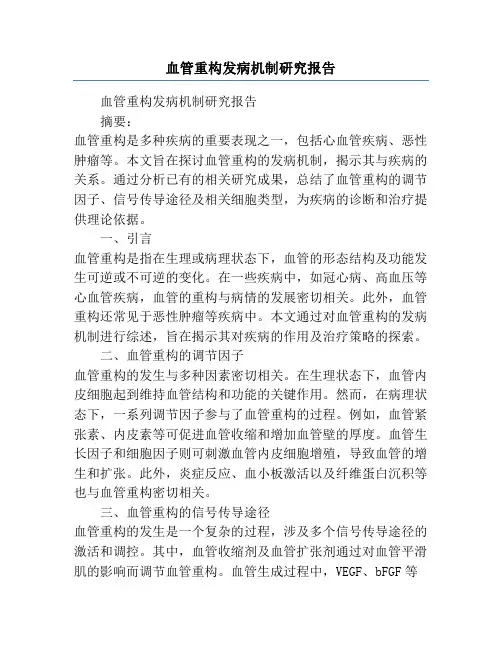 血管重构发病机制研究报告