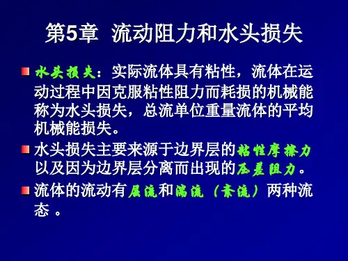 第5章  流体阻力和水头损失