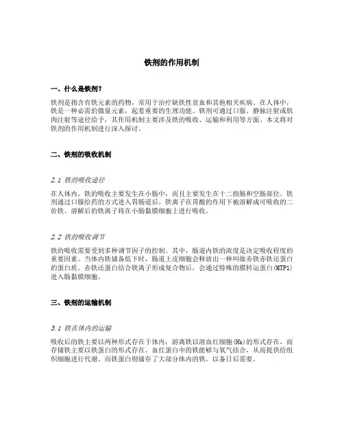 铁剂的作用机制