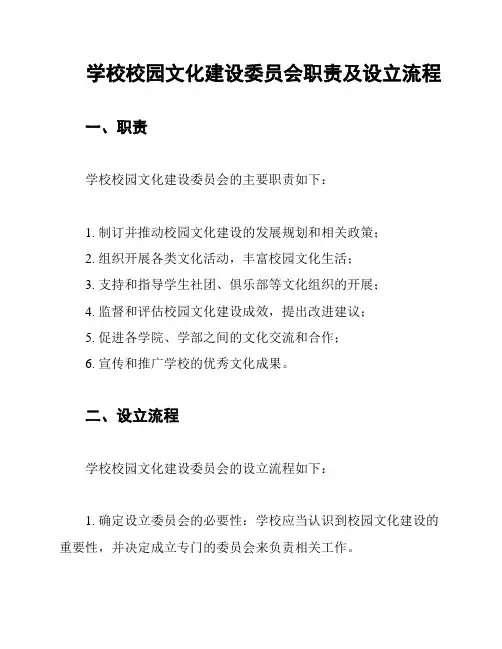 学校校园文化建设委员会职责及设立流程