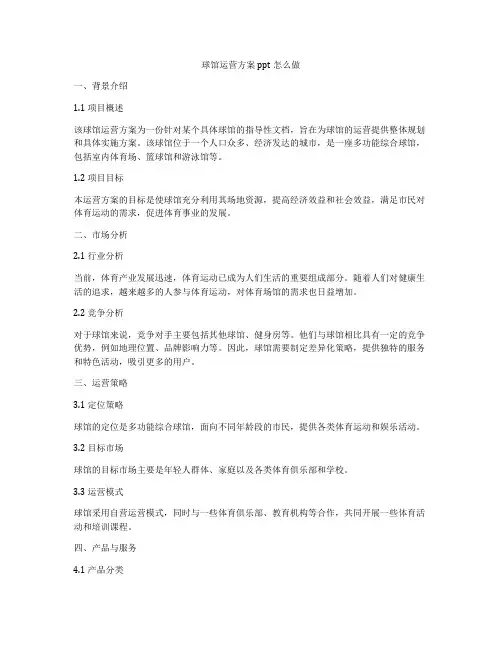 球馆运营方案 ppt怎么做