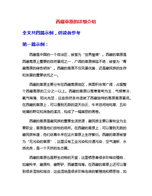 西藏草原的详细介绍
