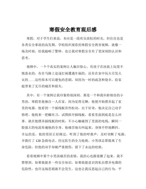 寒假安全教育观后感