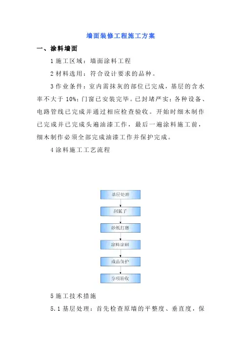 墙面装修工程施工方案