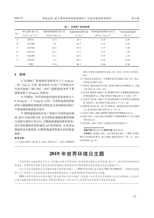 2019年世界环境日主题