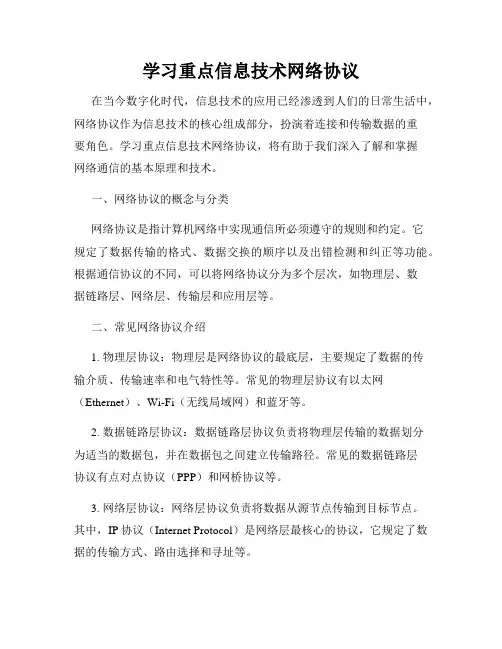 学习重点信息技术网络协议
