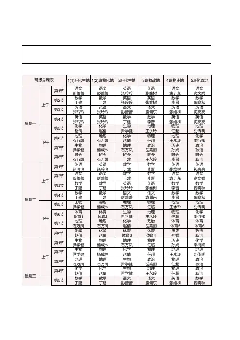 高三课表最终版