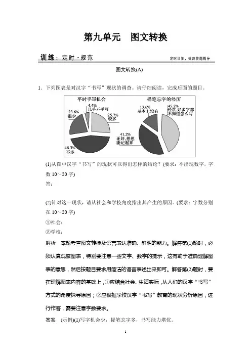 2015高考语文一轮规范训练：9图文转换