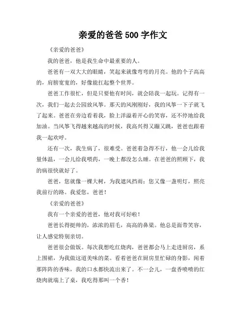 亲爱的爸爸500字作文