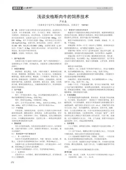 浅谈安格斯肉牛的饲养技术