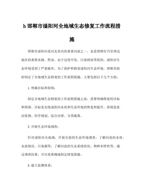 h邯郸市滏阳河全地域生态修复工作流程措施