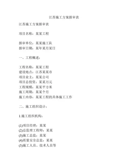 江苏施工方案报审表