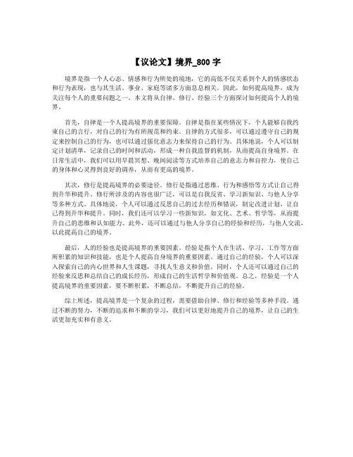 【议论文】境界_800字